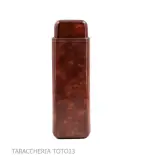 Smooth cigars pocket in dark briar colored Florentine leather - Pocket cases for long Toscano