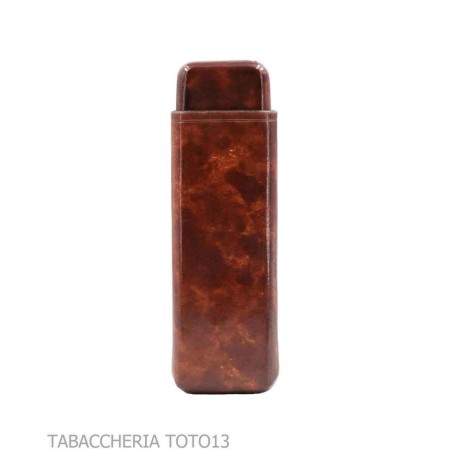 Poche à cigares lisse en cuir florentin couleur briar foncé - Etuis de poche pour Toscano long