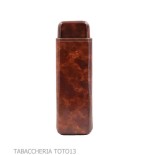 Portasigari da tasca liscio in cuoio fiorentino color radica scura - Custodie da tasca per Toscano intero