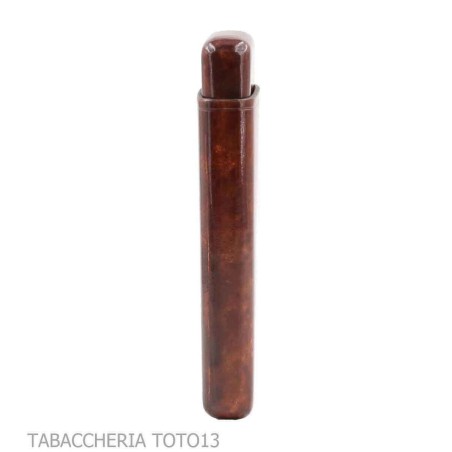 Poche à cigares lisse en cuir florentin couleur briar foncé - Etuis de poche pour Toscano long