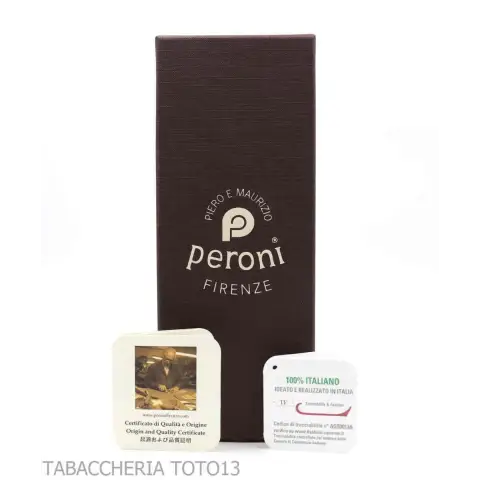 Smooth cigars pocket in dark briar colored Florentine leather - Pocket cases for long Toscano