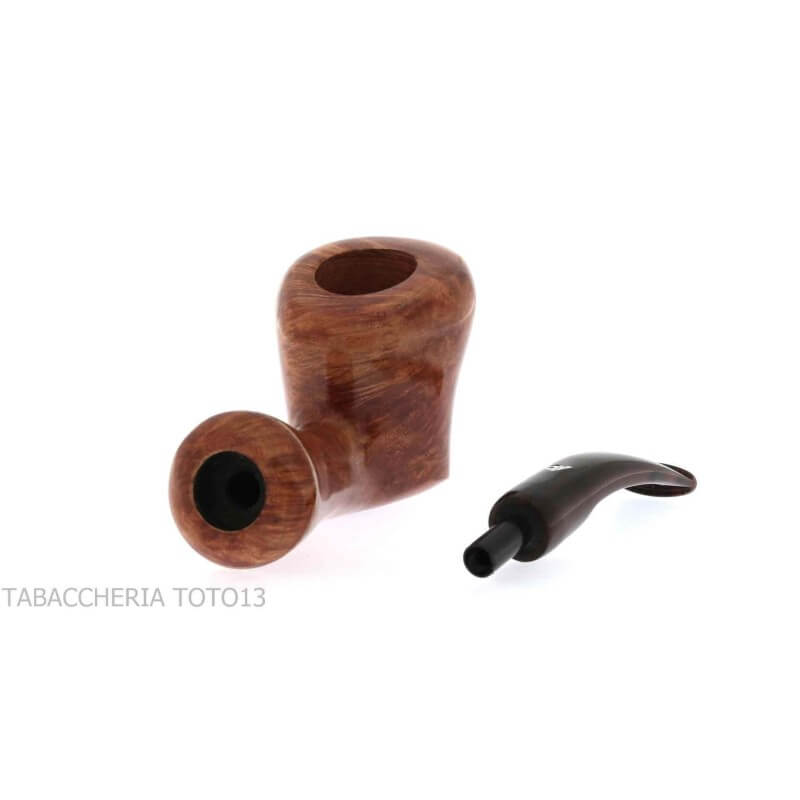 Pipa Viprati in light burr walnut, freeform curved mouthpiece - Viprati Pipe