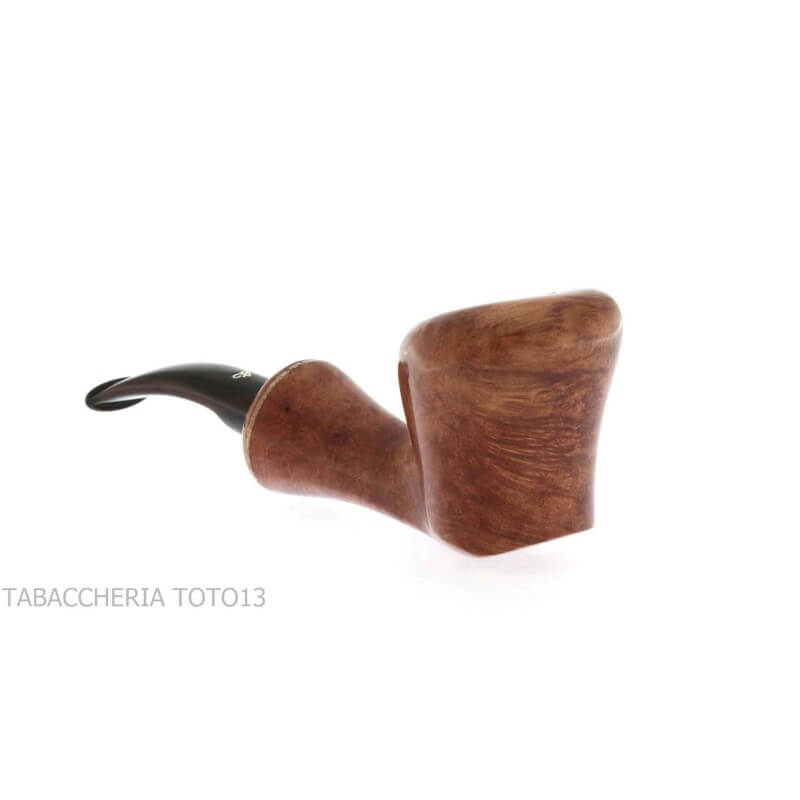 Pipa Viprati in light burr walnut, freeform curved mouthpiece - Viprati Pipe