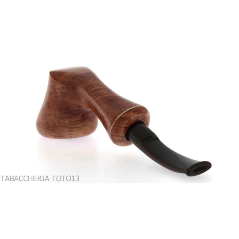 Pipa Viprati in light burr walnut, freeform curved mouthpiece - Viprati Pipe