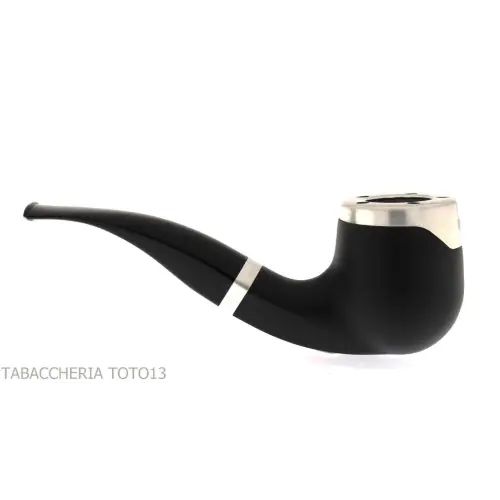 Bentley Steel Work matt black billiard bent pipe - Tobacco Pipes - Natural root