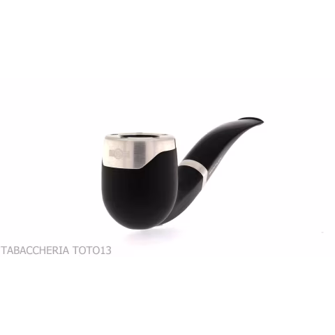 Bentley Steel Work mattschwarzes, gebogenes Billardpfeife - Tabakpfeifen