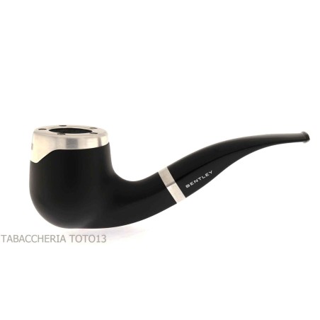 Bentley Steel Work matt black billiard bent pipe - Tobacco Pipes - Natural root