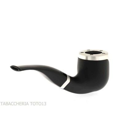 Bentley Steel Work matt black billiard bent pipe - Tobacco Pipes - Natural root