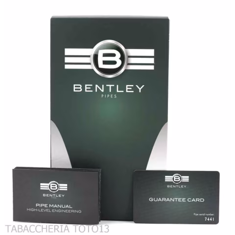 Bentley Steel Work mattschwarzes, gebogenes Billardpfeife - Tabakpfeifen