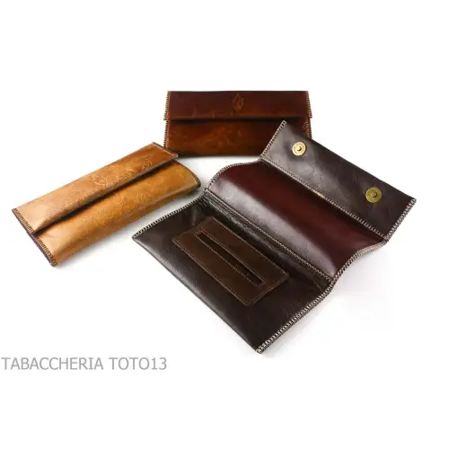 Roller bag leather tobacco port for cigarettes by Savinelli - Accessories For Cigarettes And Rolling