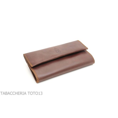 Roller bag leather tobacco port for cigarettes by Savinelli - Tobacco bags - Savinelli