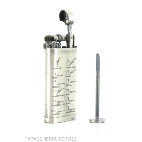 Encendedor de pipa Im Corona de titanio viejo con decoración de pipas de Savinelli - Encendedores para pipa de tabaco