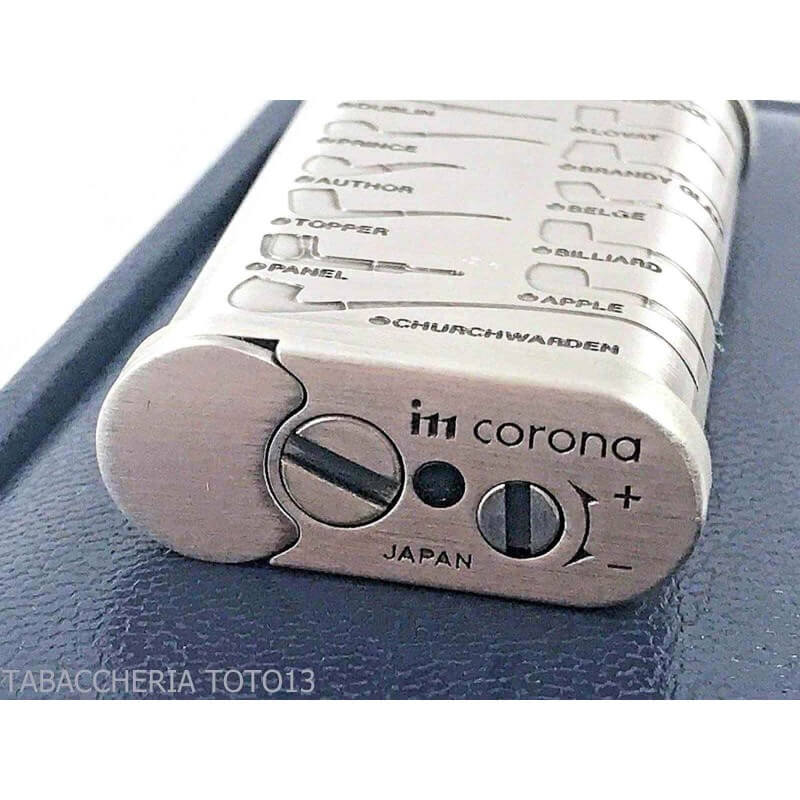 Im Corona pipe lighter old boy titanium with pipe decoration by Savinelli - IM CORONA