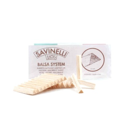 Filtres balsa de rechange pour Pipes Savinelli 6 mm paquet de 5 paquets - Accessoires pour pipes