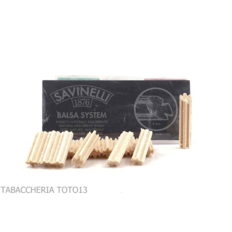 Replacement balsa filters 9 mm for Savinelli pipes, pack of 5 packs - Accessories for tobacco pipes - Wood