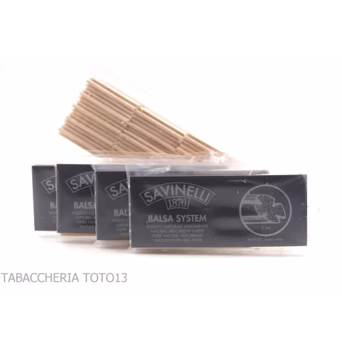 Replacement balsa filters 9 mm for Savinelli pipes, pack of 5 packs - Accessories for tobacco pipes - Wood
