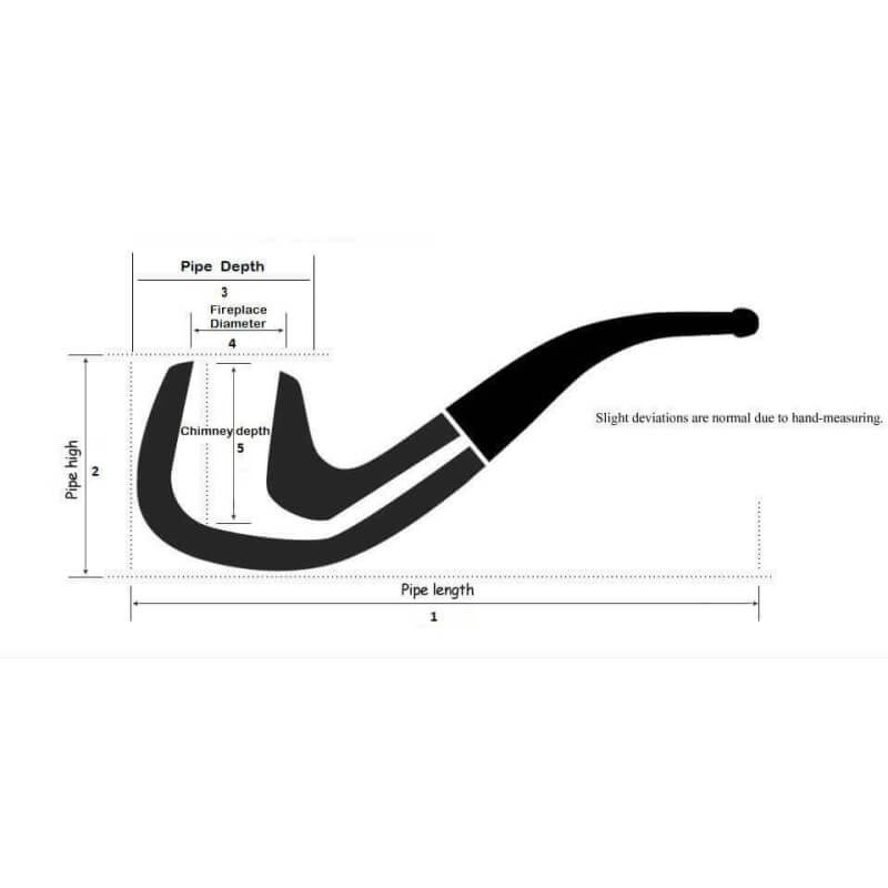 Brebbia Mara Bent Billardpfeife aus natürlichem Lindenholz - Brebbia Pipe