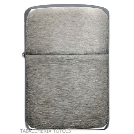 Zippo coupe-vent réplique vintage originale 1941 chrome brossé noir - Briquets - Laiton