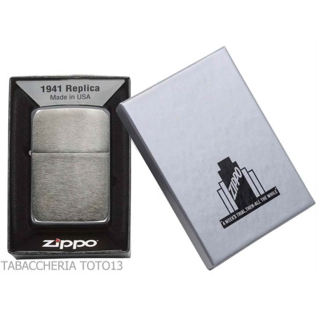 Zippo windproof original vintage replica 1941 black chrome brushed - Lighters - Brass