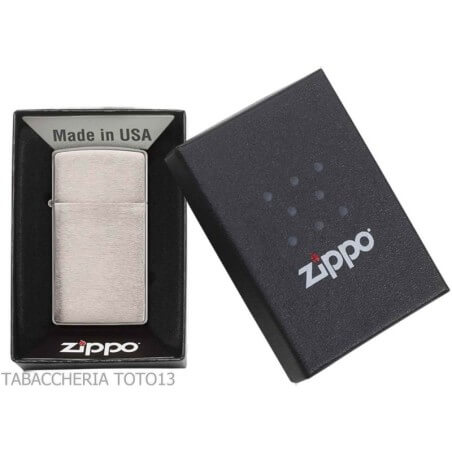 Zippo petrol lighter slim shiny satin chrome finish - Zippo