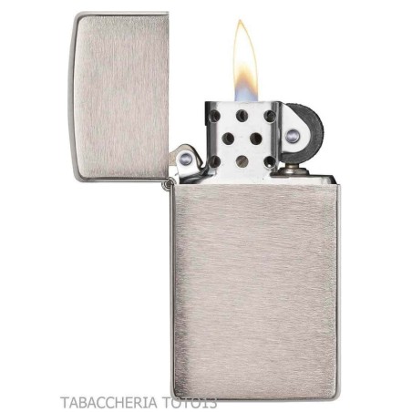 Zippo Benzinfeuerzeug schlank glänzend matt verchromt - Feuerzeuge