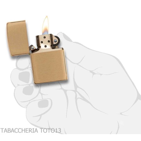 Zippo Classic Brass gold in satin brass - Lighters Zippo - Brass