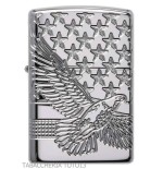 Diseño patriótico de armadura Zippo con águila y estrellas - Alumbradores
