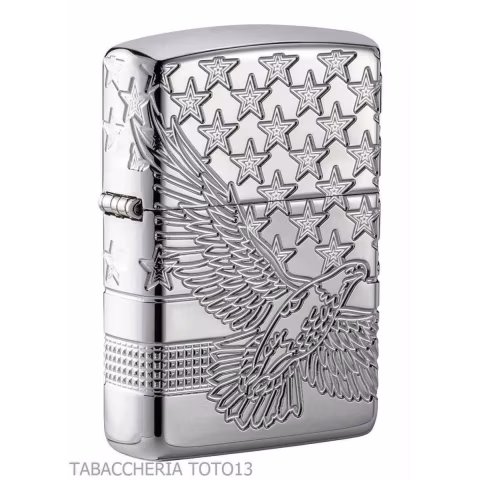 Diseño patriótico de armadura Zippo con águila y estrellas - Alumbradores