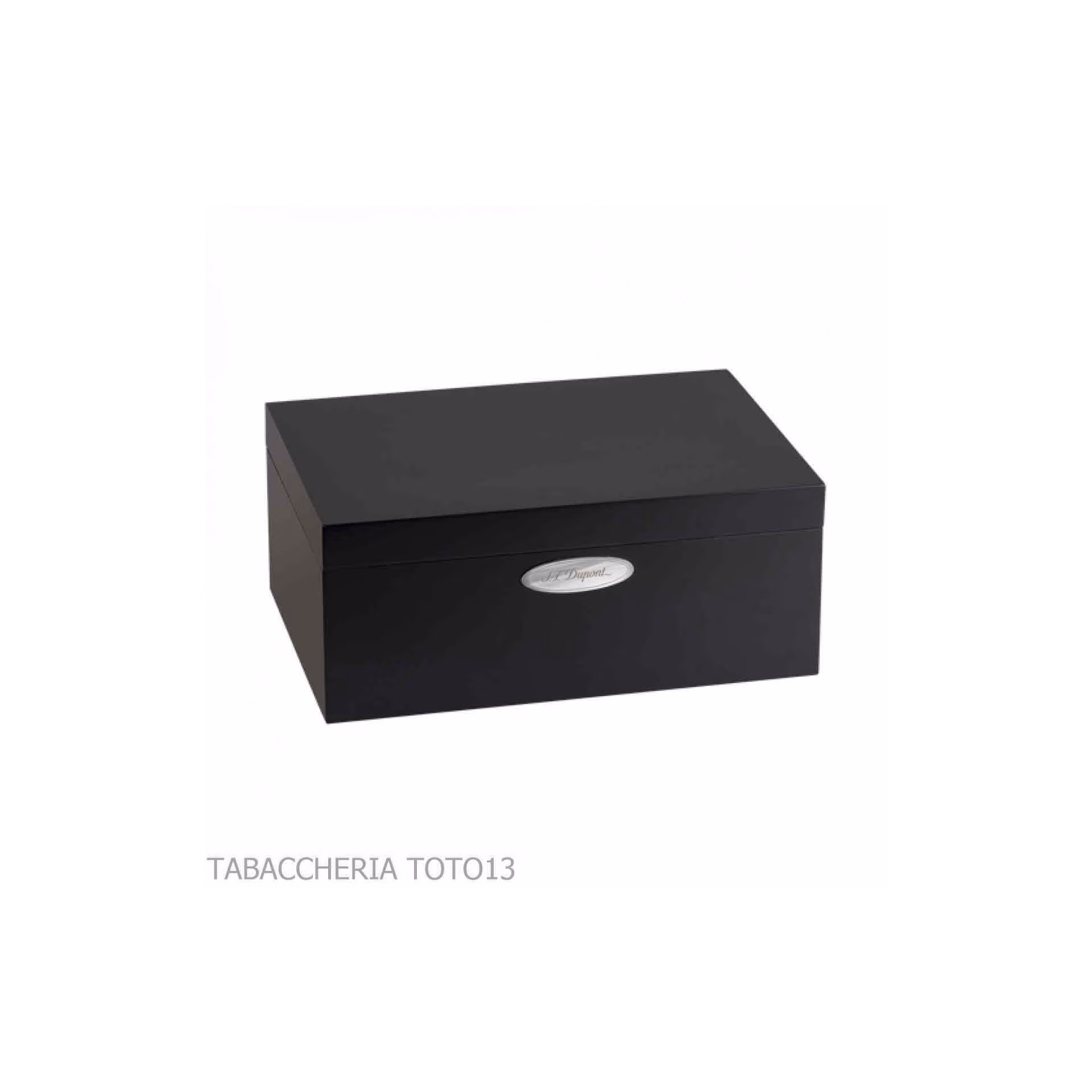 Boîte à cigares humidifiée St. Dupont en finition noire mate - Humidor et Vitrines Wipes