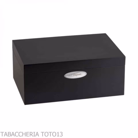 Boîte à cigares humidifiée St. Dupont en finition noire mate - Humidor et Vitrines Wipes