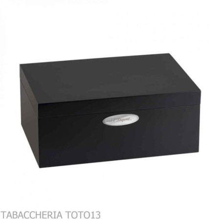 Cigarrera humidificada St. Dupont en acabado negro mate - Humidor y Muestra Wipes