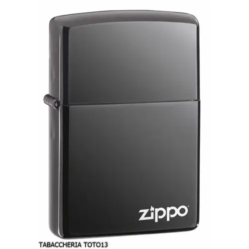 Zippo regular dark polished chrome black ice logo - Lighters - Brass