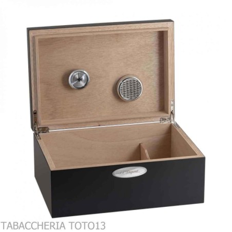 St. Dupont humidified cigar box in matt black finish - Humidor and Showcases Wipes