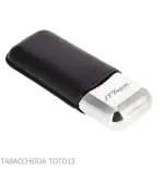 Etui à cigares St. Dupont en métal et cuir noir 2 cigares - étui à cigares - Métal