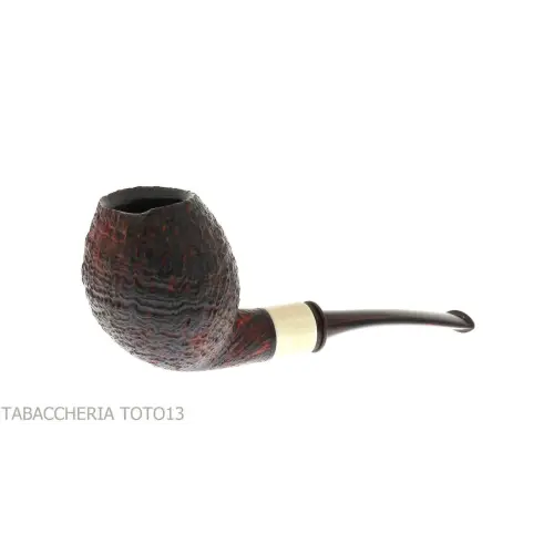 Gabriele Pipemaker pipe shape tulip half curve bent sandblasted line Tartaruga - Tobacco Pipes - Natural root