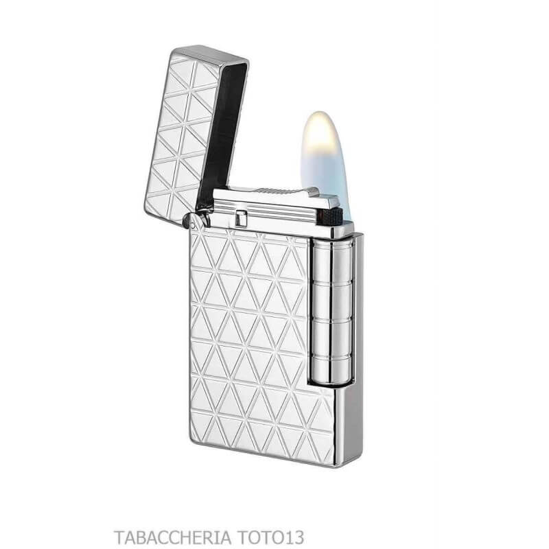 Accendino St Dupont linea Initial Cling cromo lucido e rombi - S.t. Dupont