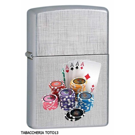Zippo jeu sur la finition de lin chromé - Briquets - Laiton