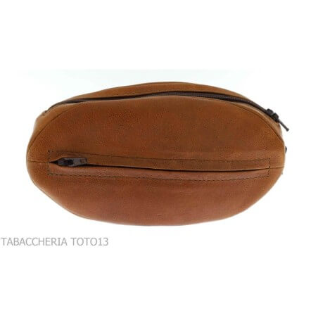 Borsa per pipe in cuoio naturale vintage a forma di pallone american football Fiamma di Re di Andrea Pascucci Borse per Pipe ...