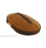 Sac 2 places pour pipes en cuir naturel vintage en forme de ballon de football américain - Accessoires pour pipes