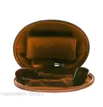 2-seater bag for pipes in vintage natural leather in the shape of an American football ball - Accessories for tobacco pipes