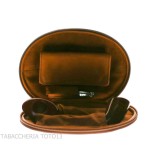 Sac 2 places pour pipes en cuir naturel vintage en forme de ballon de football américain - Accessoires pour pipes