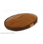 2-Sitzer-Tasche für Pfeifen aus Vintage-Naturleder in Form eines American Football-Balls - Zubehör für Tabakpfeifen