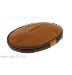 Sac 2 places pour pipes en cuir naturel vintage en forme de ballon de football américain - Accessoires pour pipes