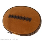 Sac 2 places pour pipes en cuir naturel vintage en forme de ballon de football américain - Accessoires pour pipes