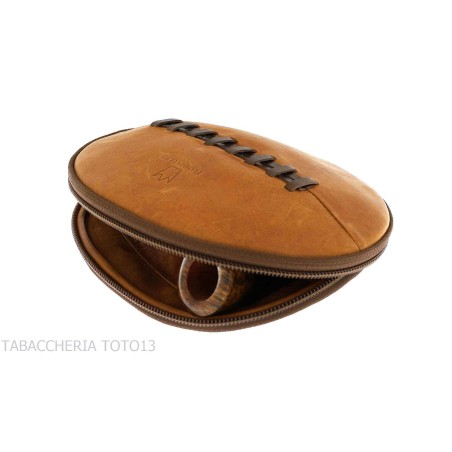 Sac 2 places pour pipes en cuir naturel vintage en forme de ballon de football américain - Accessoires pour pipes