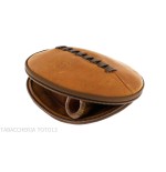 Sac 2 places pour pipes en cuir naturel vintage en forme de ballon de football américain - Accessoires pour pipes
