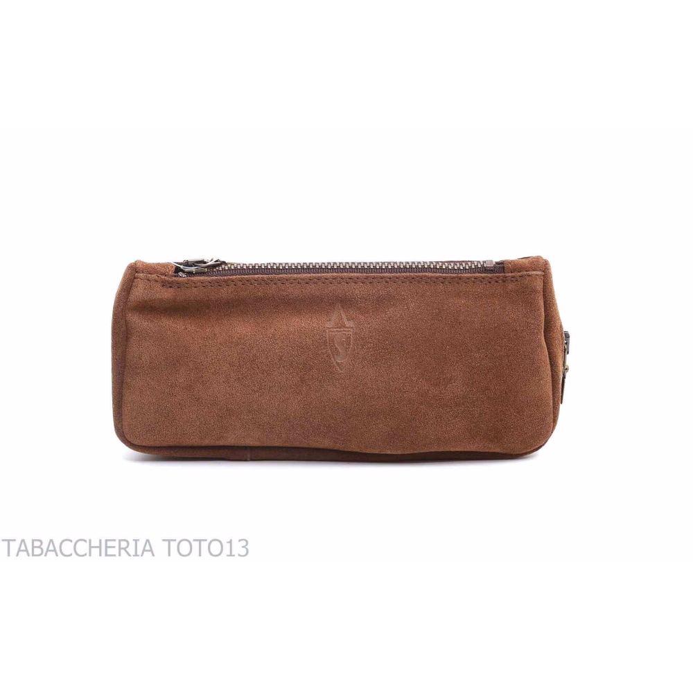 Savinelli borsa per pipa e tabacco in pelle scamosciata - Accessori Per Pipe