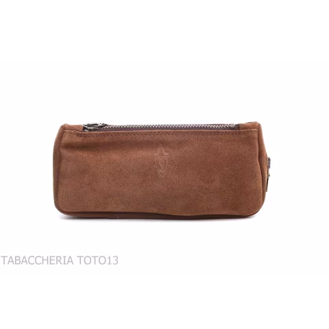 Savinelli borsa per pipa e tabacco in pelle scamosciata - Accessori Per Pipe