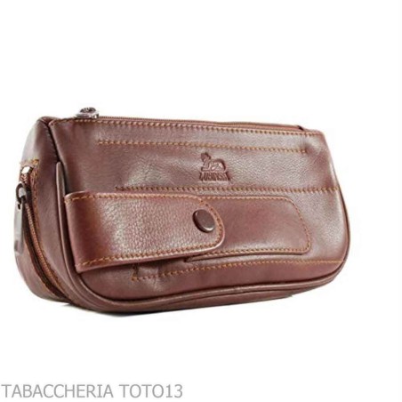 Borsa portapipe e tabacco in nappa by Lubinski - Accessori Per Pipe