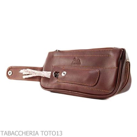 Borsa portapipe e tabacco in nappa by Lubinski - Accessori Per Pipe